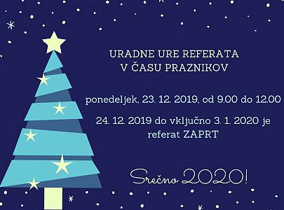 Uradne ure referata v času praznikov