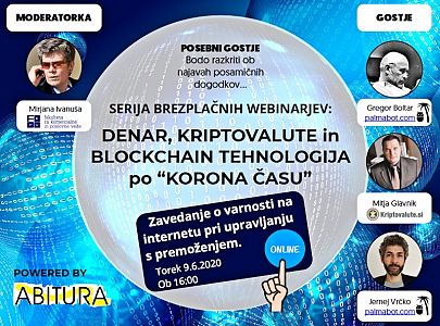 Denar, kriptovalute in blockchain tehnologija po »korona času« – serija brezplačnih webinarjev